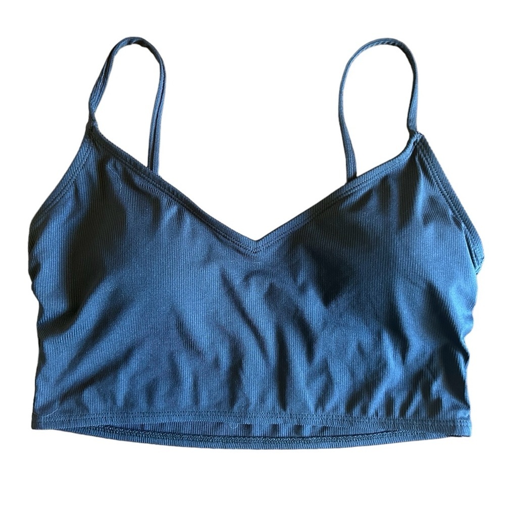 Sea Angel Ribbed Bikini Top, Black, Size M